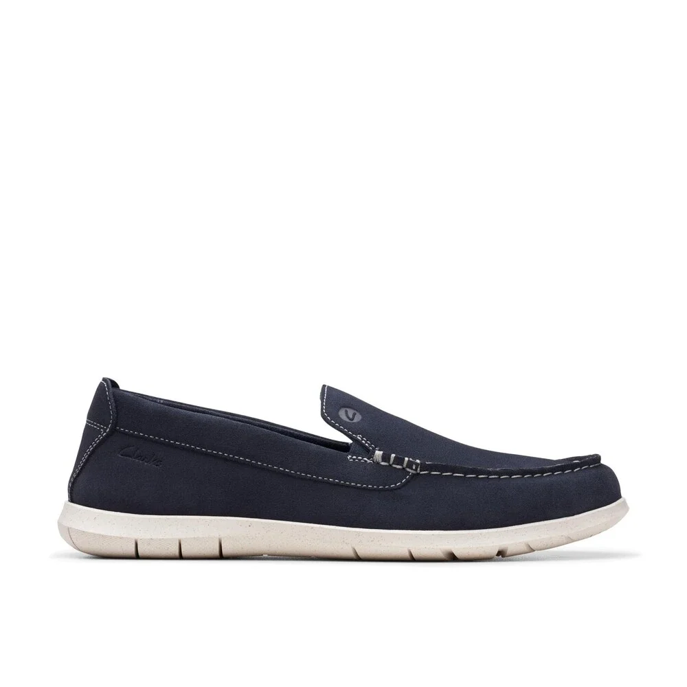 Clarks Flexway Step 26176955 Men's 7D Navy Suede Slip-On Casual Shoes LIQ1474